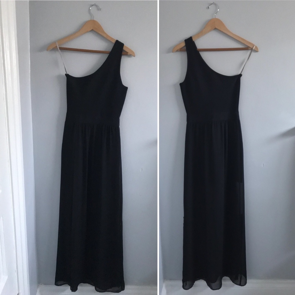Stretta One Shoulder Bodycon Maxi Dress in Black • S